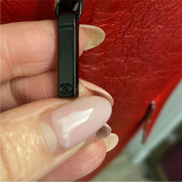 Chanel Red Leather Women's Jacket, S - Picture 5 of 12